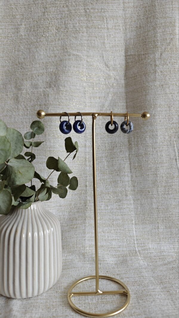 Natuursteen Donut Huggie Donkerblauw